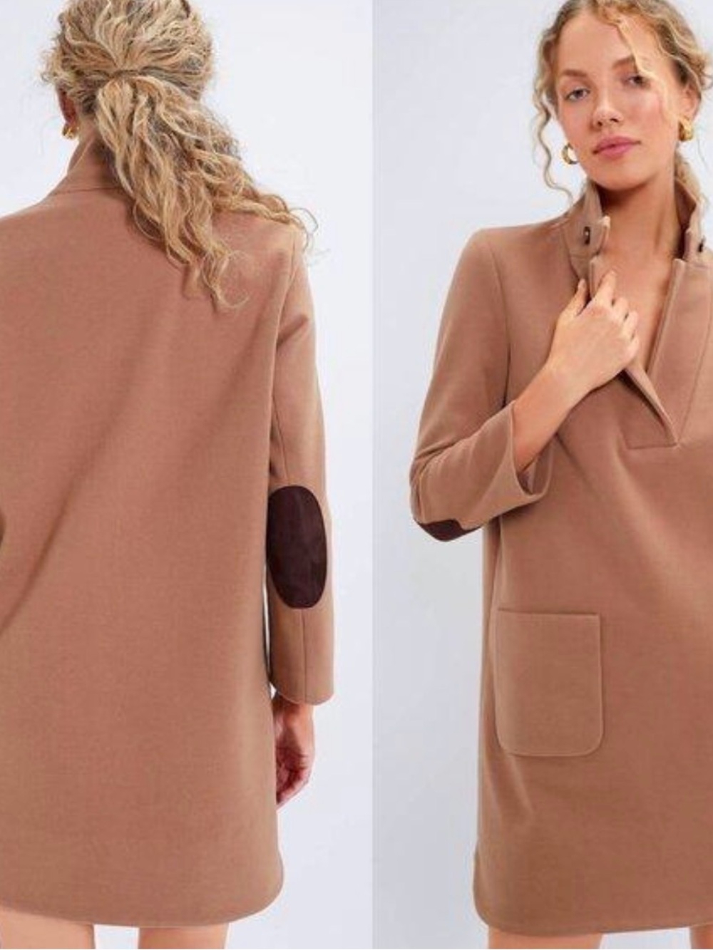 Tuckernuck Emerson Coat Dress Camel Tan Equestrian Mini Dress like new xxl
